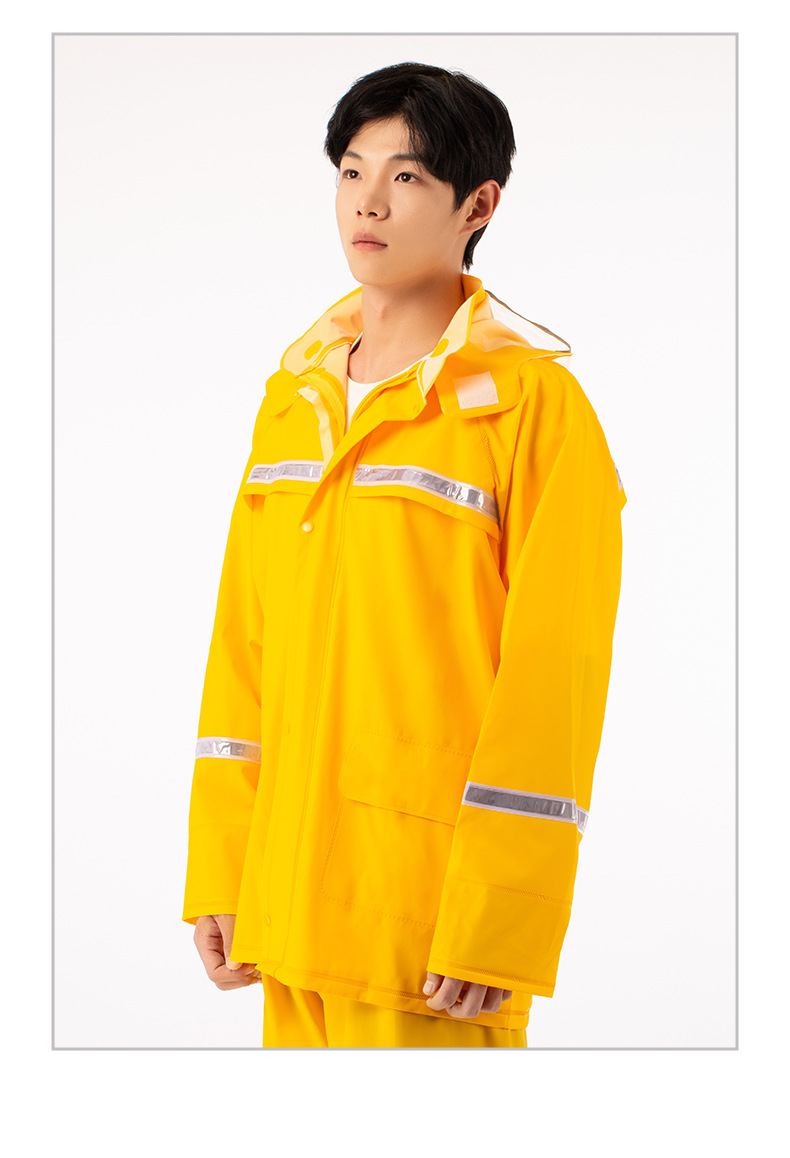 PVC knitted fabric raincoat set waterproof two-piece detachable