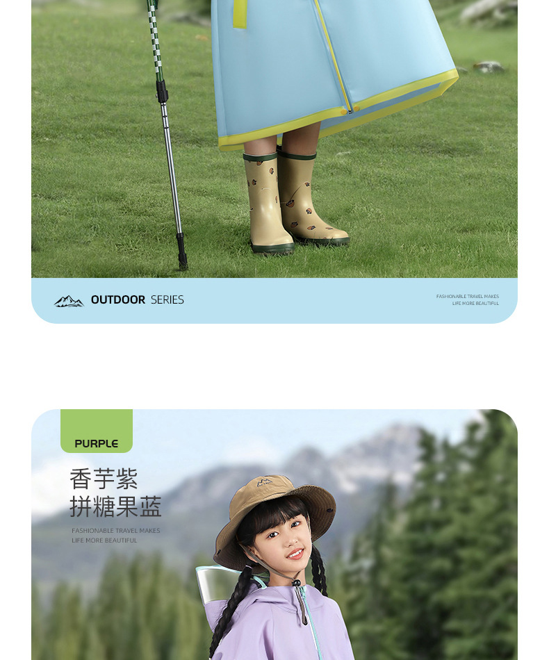 Beimei Children's Raincoat with Backpack Space