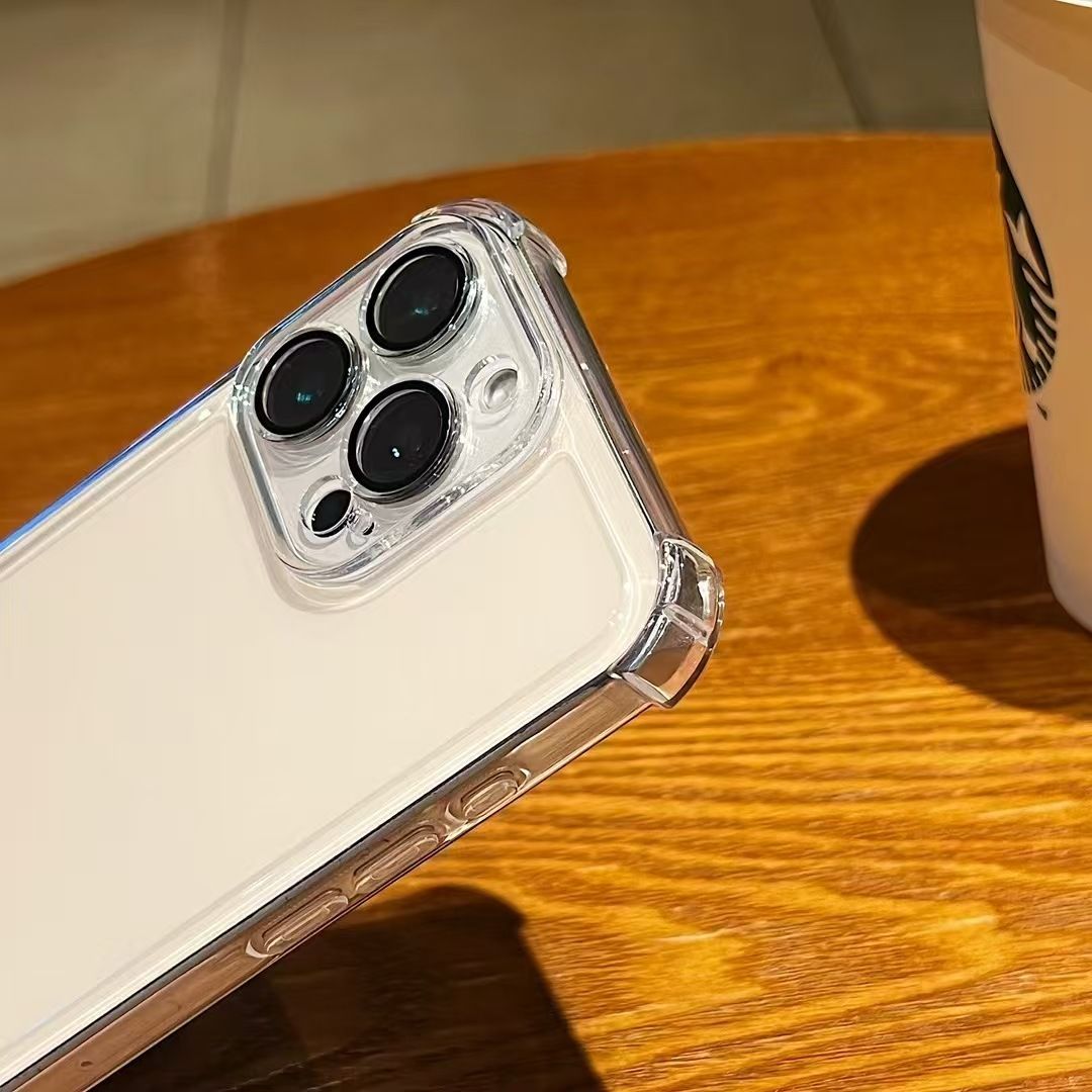 Apple 14 Pro Max air cushion transparent case with lens film