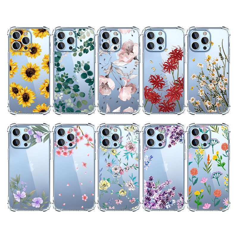 Apple iPhone 16E magnetic case, purple flower pattern TPU+PC