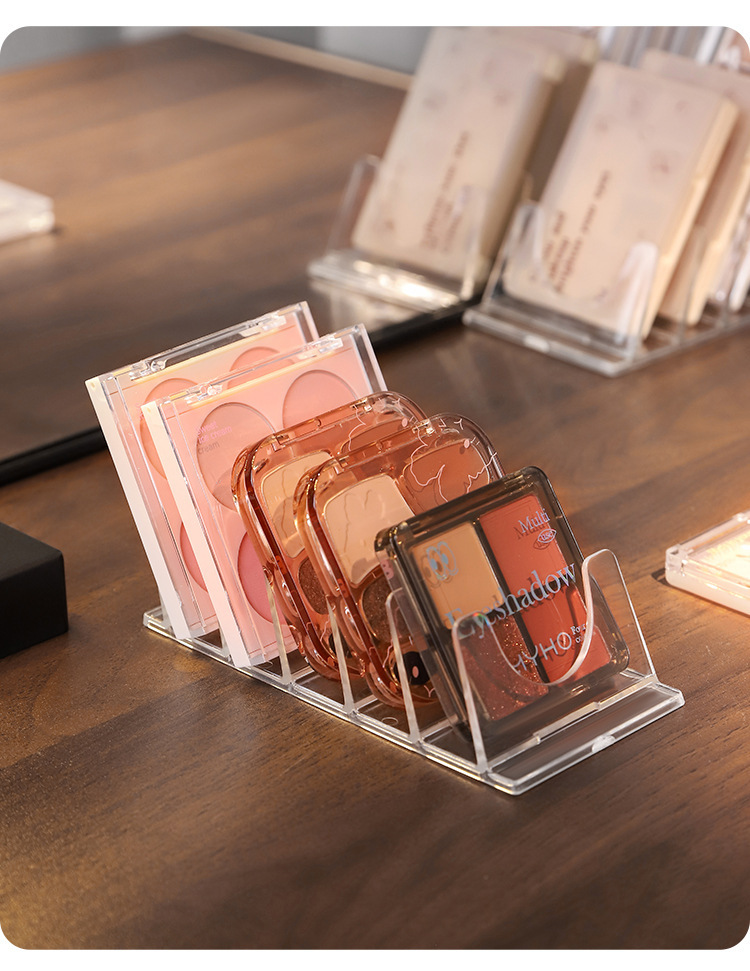 Multi-grid makeup storage box, transparent, desktop organizer