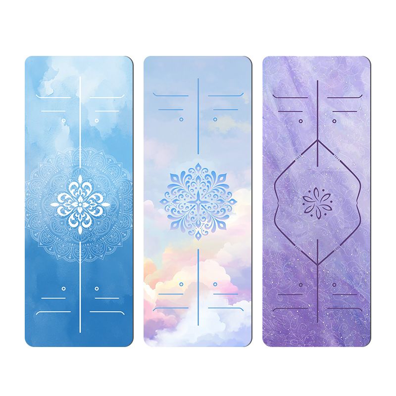 1,5 mm ince microsuede kauçuk yoga matı, katlanabilir ve taşınabilir