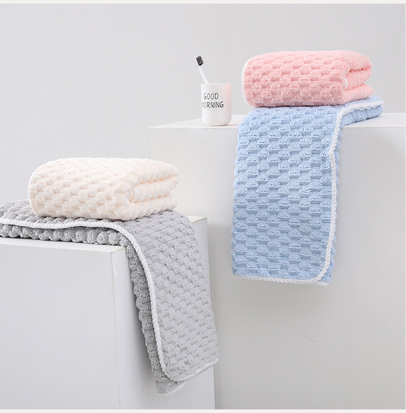 Cloud pattern coral fleece towel set, quick-drying