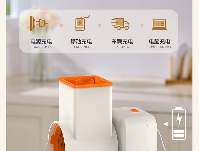Electric vegetable cutter, fully automatic, 3-in-1 drum blade