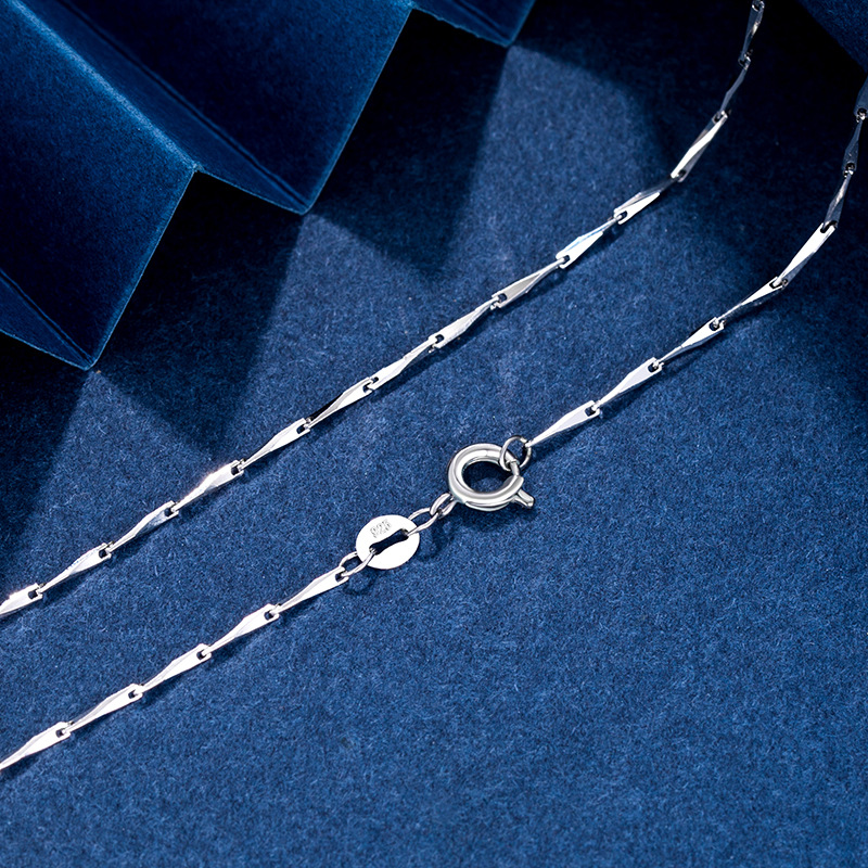 Silver plated neck chain, thin collarbone necklace