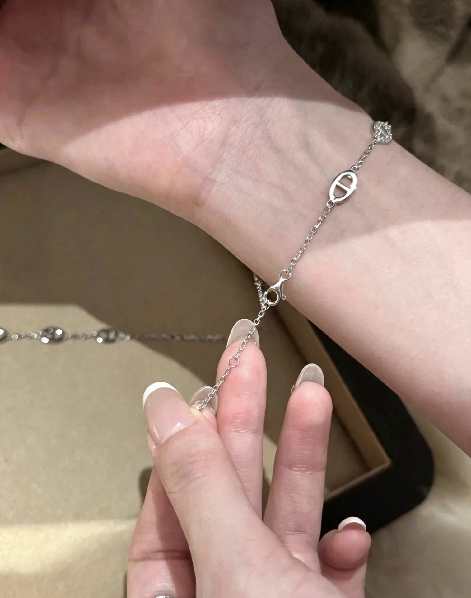 S925 Sterlingsilber Schweinennase Armband mit Zirkonia