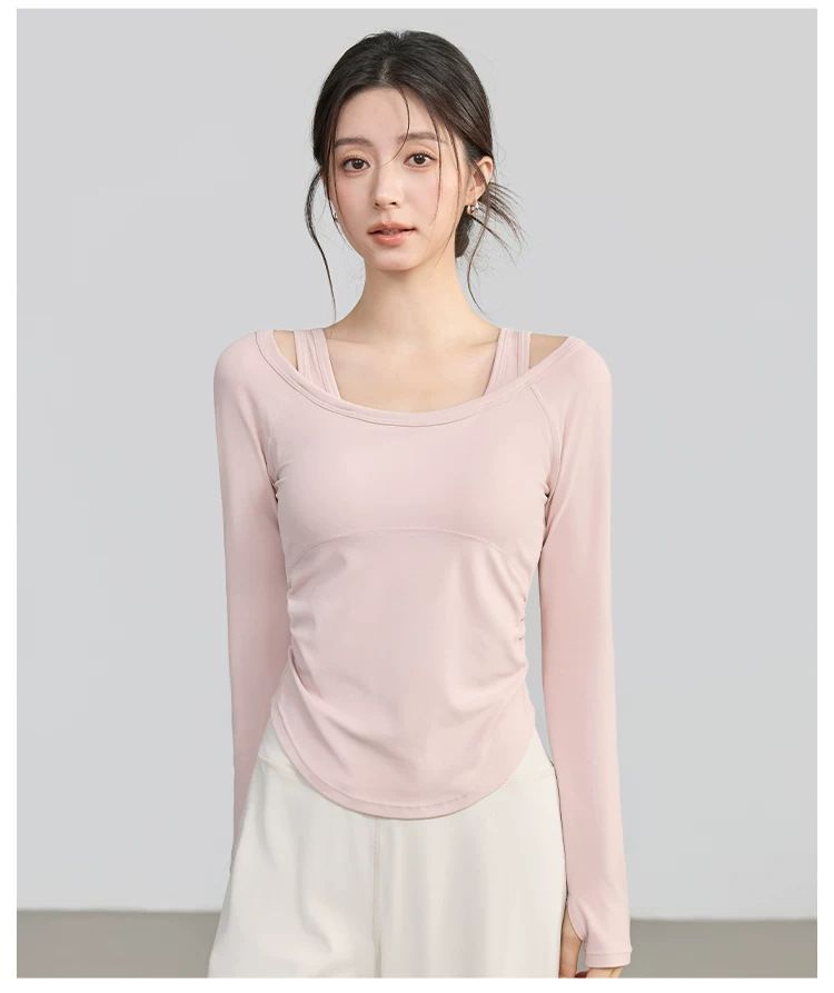 Women's yoga long sleeve top, autumn-winter, fitted
