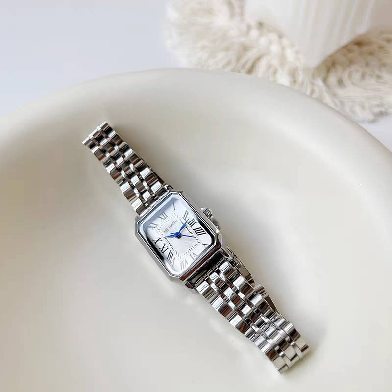 Minimalist women's watch, quartz, small square dial