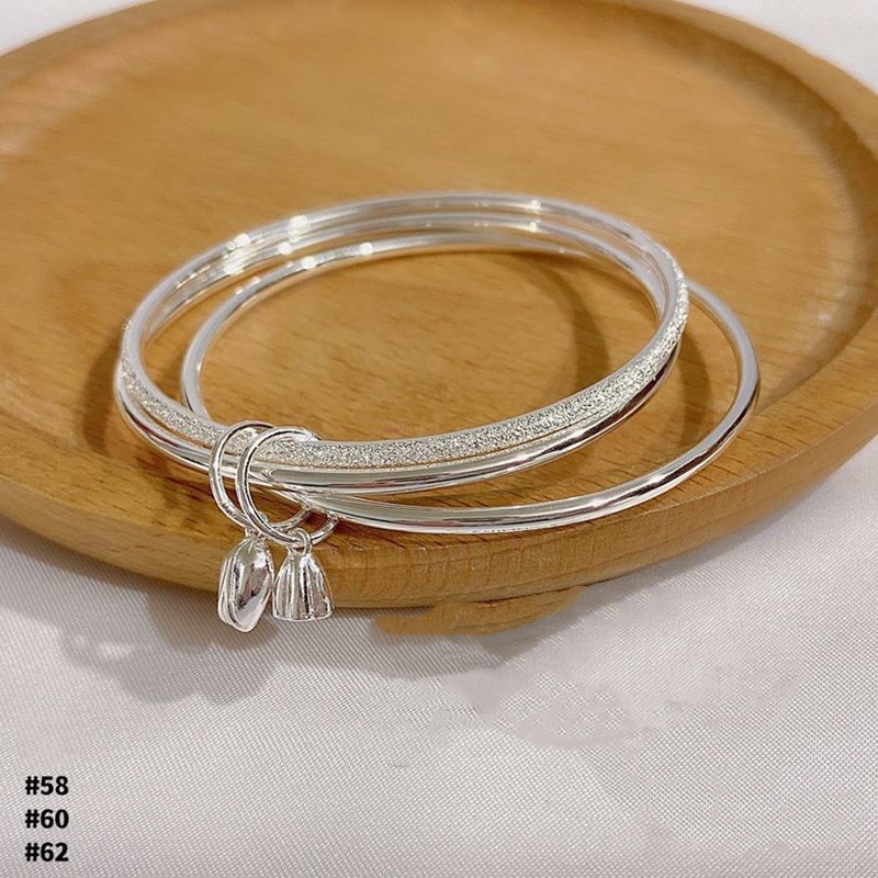 Silver-plated copper bracelet, closed design, couple style