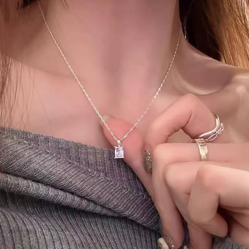 S925 Sterlingsilber Zirkonia-Halskette für Damen