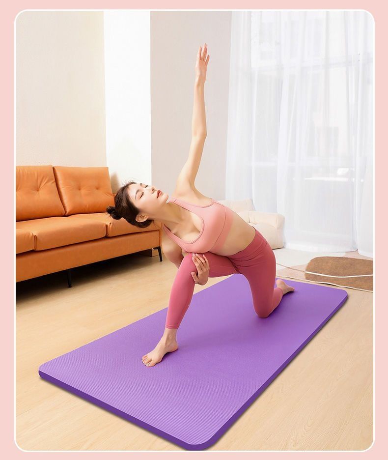 Yoga matı, kalın, şok absorpsiyonlu, başlangıç seviyesi, kaymaz, ev fitness