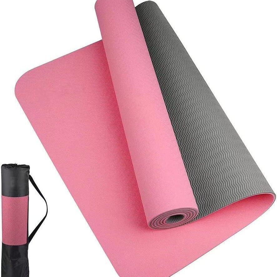 TPE-Yogamatte 6 mm, zwei Farben, Universalgröße, mit Trageset
