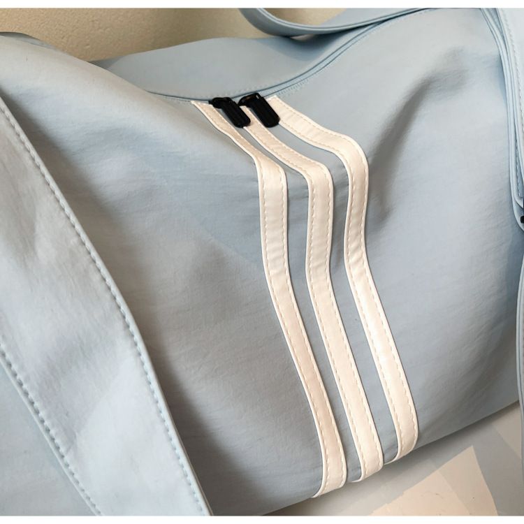 Striped Travel Bag, Large Capacity, Sports Style