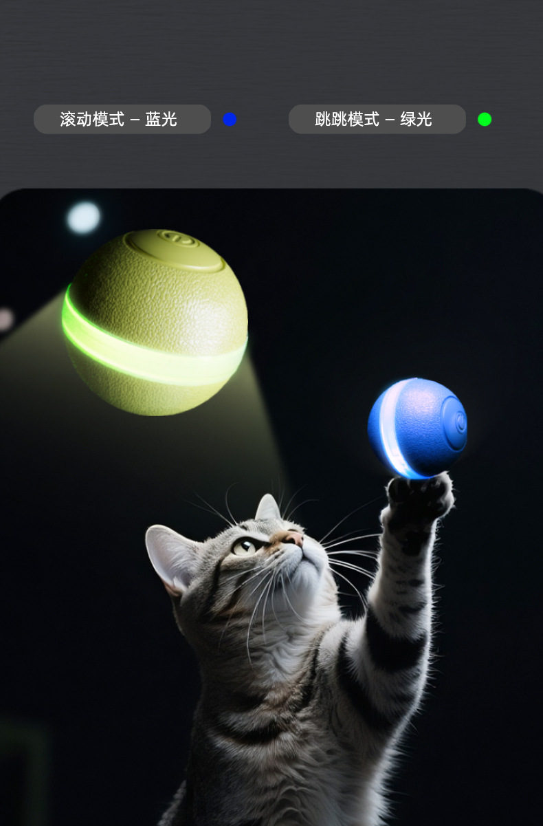 Elektrisches Katzenspielzeug, intelligenter Rollball, interaktiv