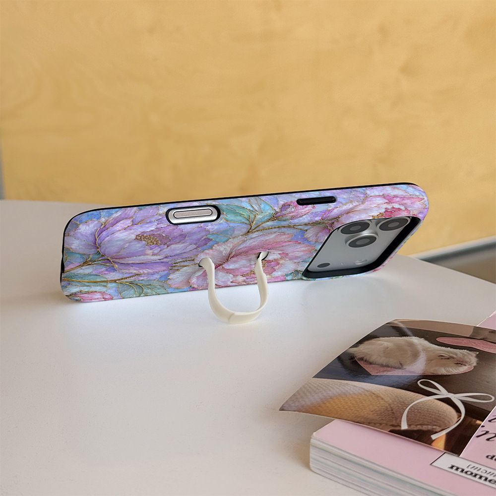 iPhone 17 Pro Max case, colorful window, peony design, 2-in-1, magnetic