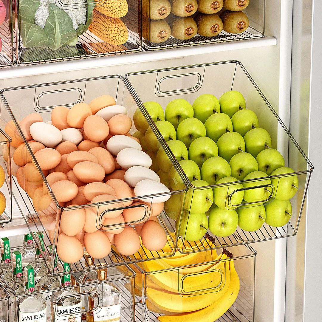 Große Küchen-Aufbewahrungsbox Kühlschrank-Korb großes Fassungsvermögen
