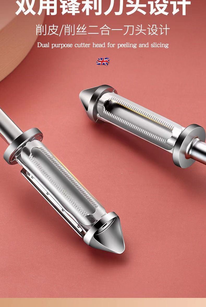 Zinc alloy three-in-one vegetable peeler, stainless steel kitchen grater