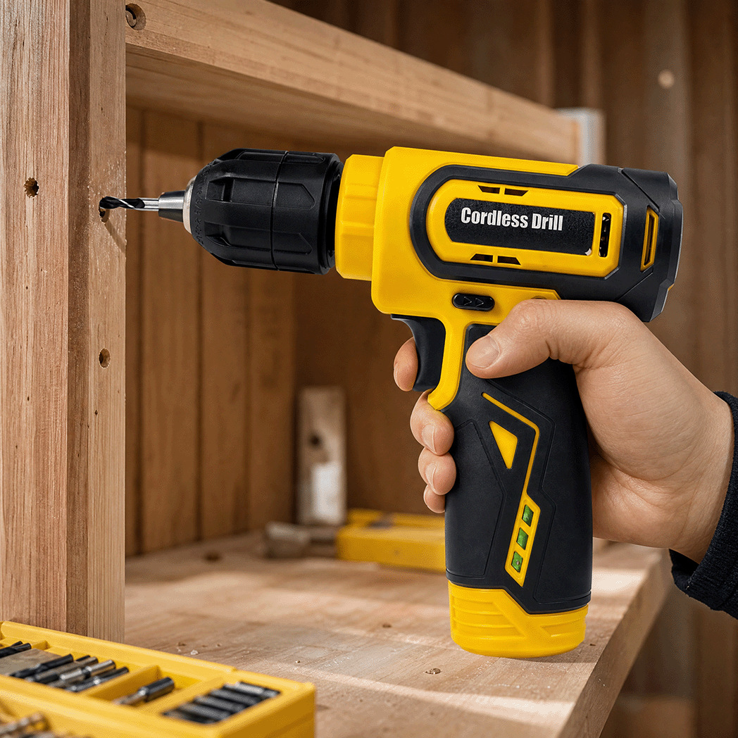 Electric drill 8V, cordless, screwdriver set