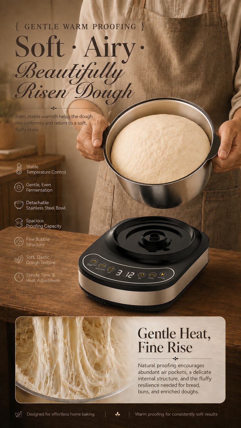Automatic 5L dough mixer with fermentation function