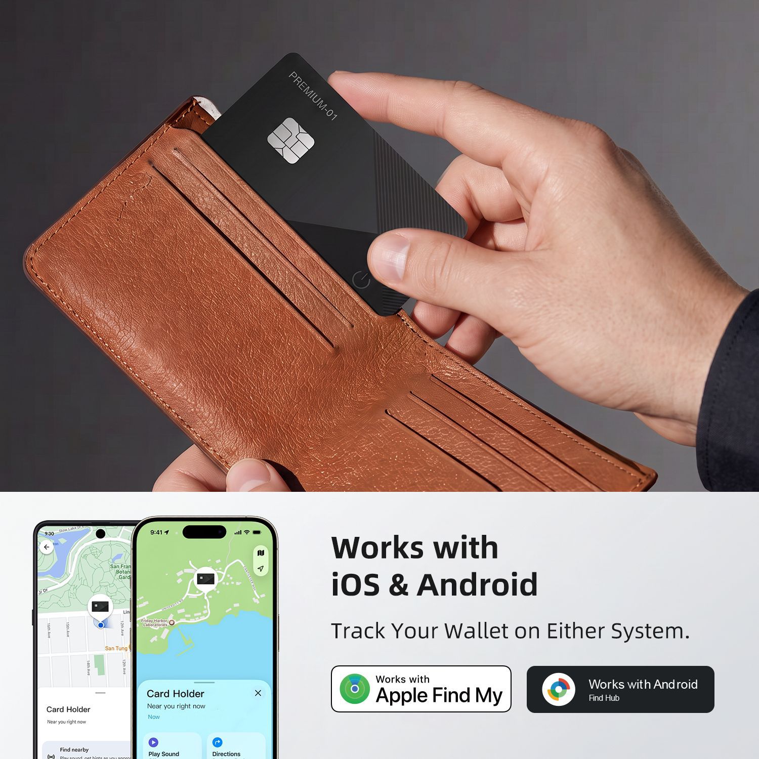 Funkortungskarte Tracker IP68 wasserdicht iOS/Android