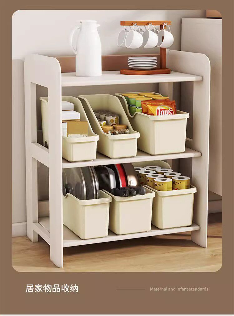 Kitchen storage rack with wheels, under-sink, multi-purpose