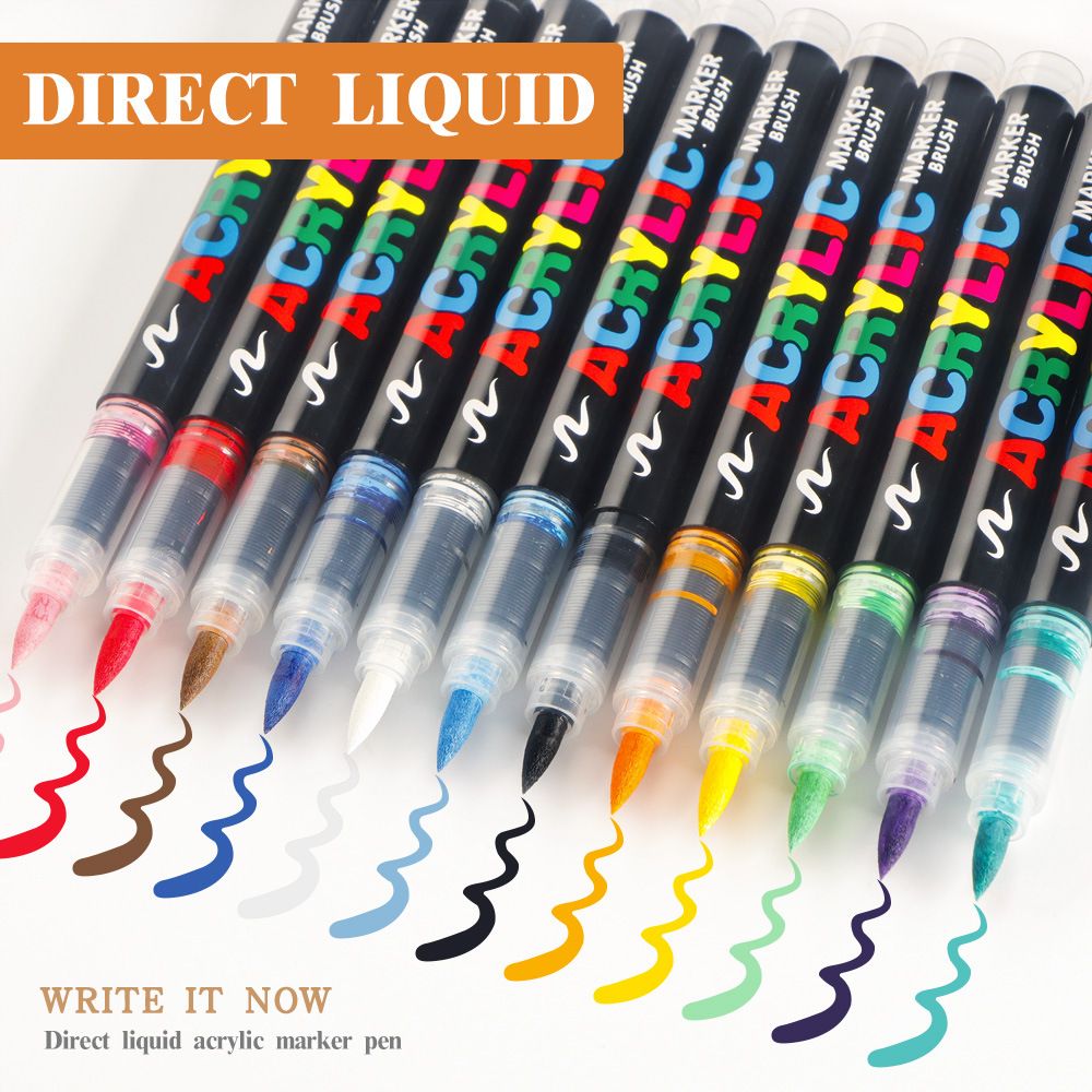 Acryl-Marker mit weicher Spitze farbig