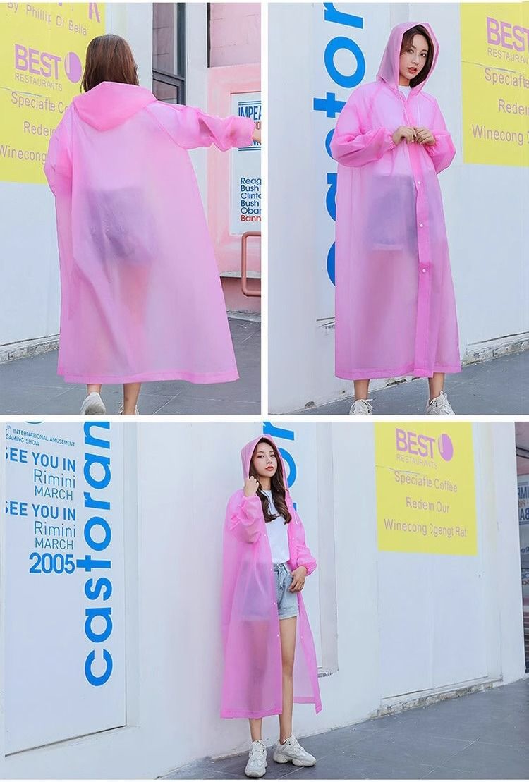 Reusable waterproof raincoat poncho, thickened portable full-body