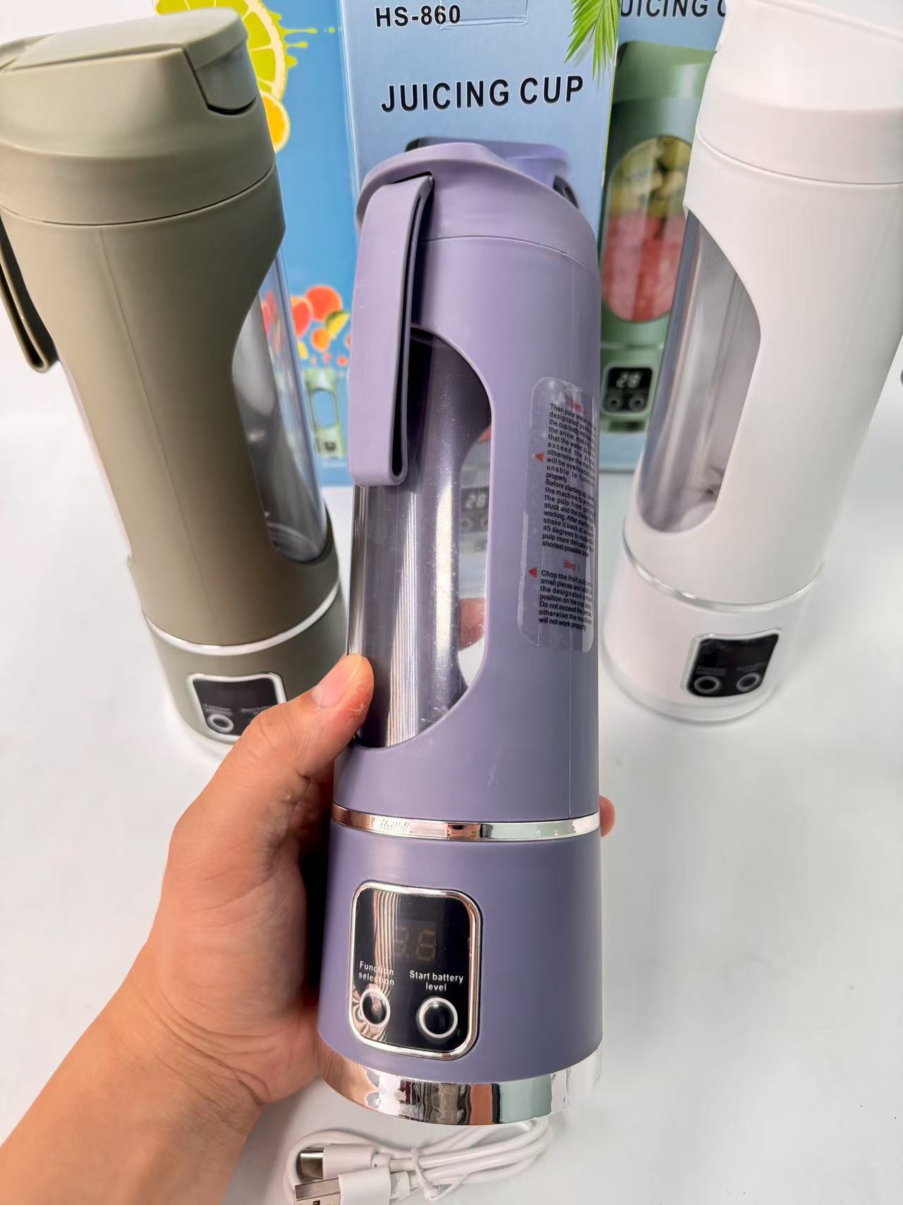 Taşınabilir smoothie mikseri, 12 bıçaklı, şarjlı buz kırıcı
