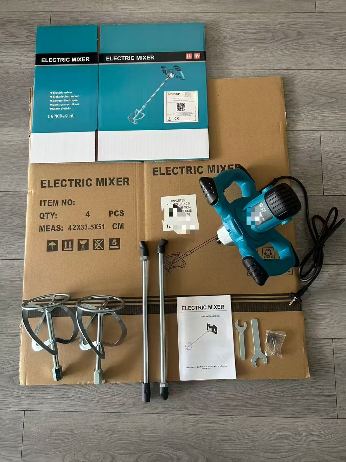 Elektrikli el karıştırıcı, yüksek güçlü, çimento ve boya