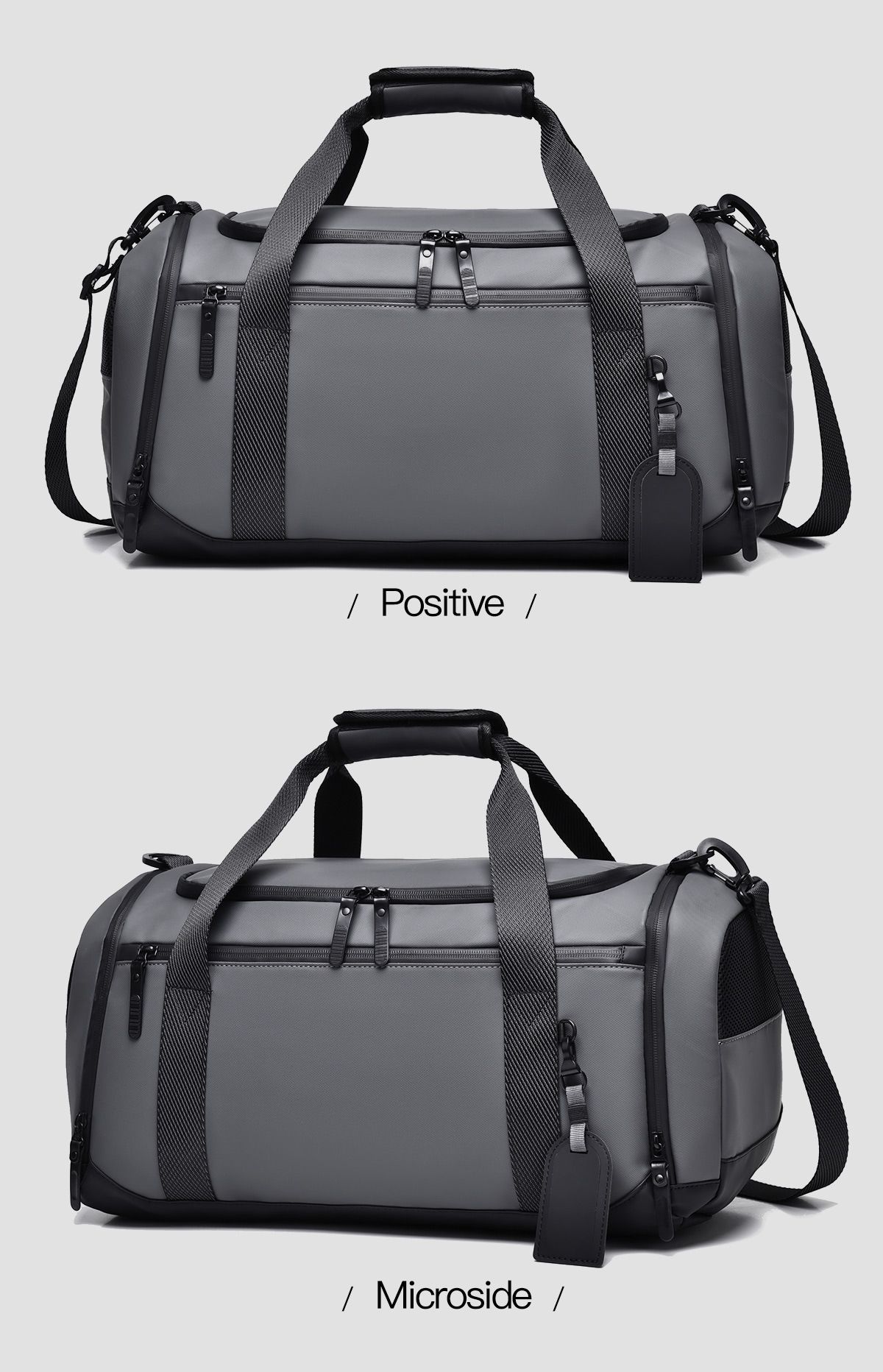 Travel bag with dry and wet shoe compartments, large capacity