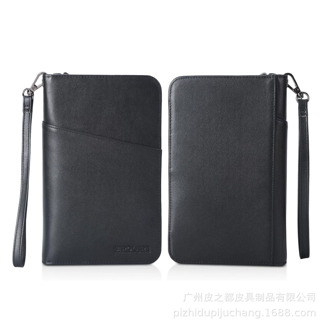 Passport wallet, multifunctional, cowhide, zipper