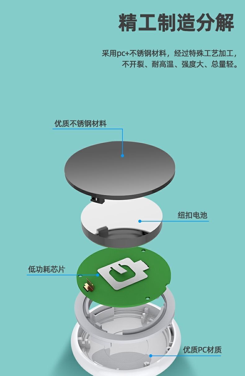 Round Bluetooth Tracker Device, Ultra-Thin Key Finder