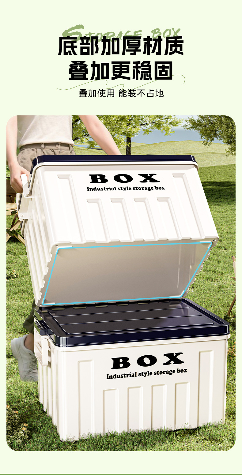 Aufbewahrungsbox große Kapazität, Kunststoff mit Deckel und Griffen