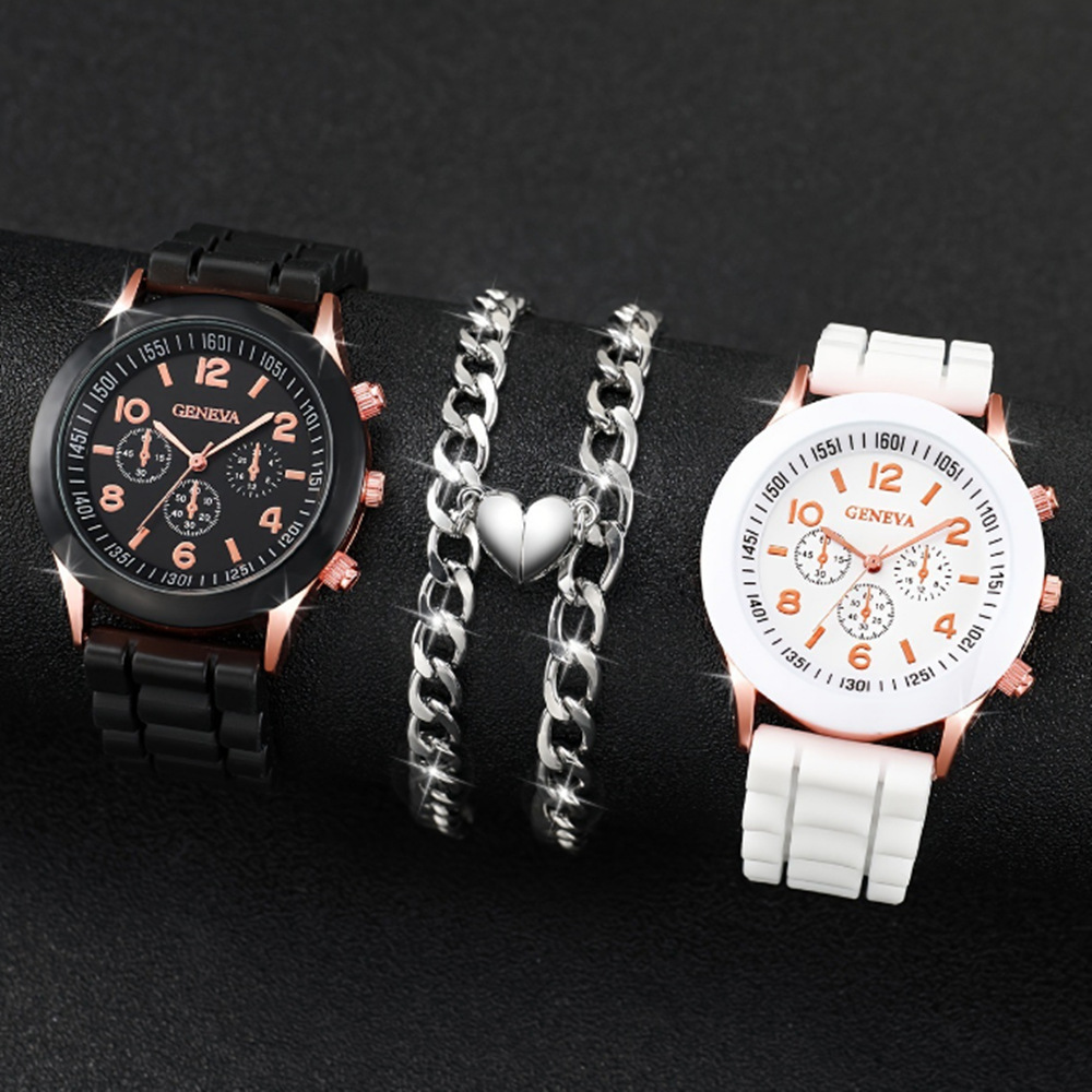 Damen-Quarzuhr mit Silikonarmband, koreanischer Stil, schlichtes Design