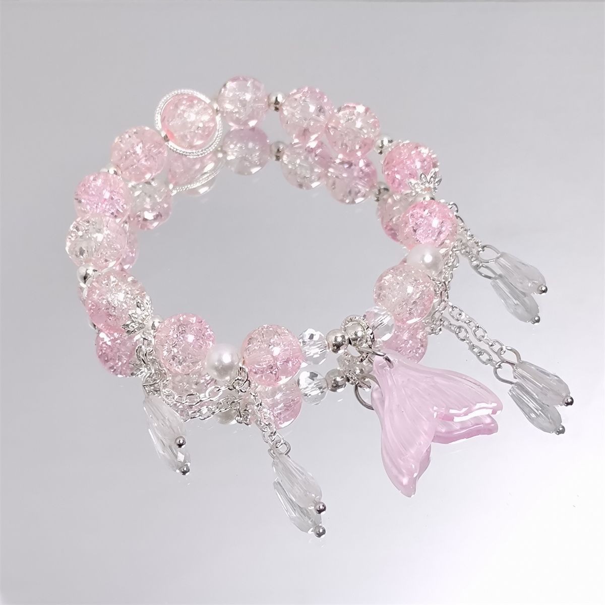 Crystal beaded bracelet, sweet forest design