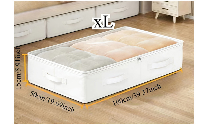 White Under-Bed Storage Box Foldable