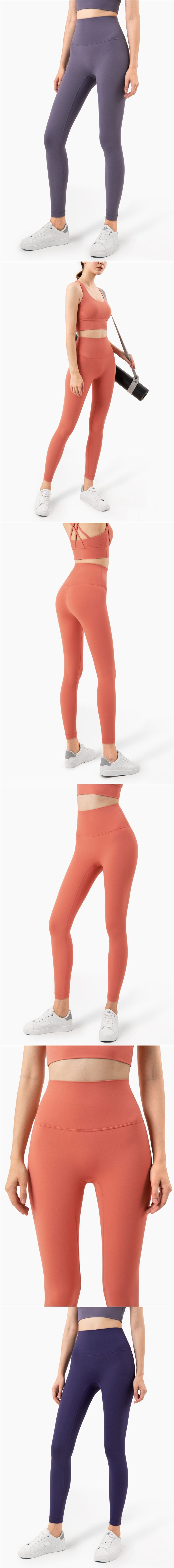 Lu yüksek bel yoga taytı kadın nefes alabilen uzun pantolon