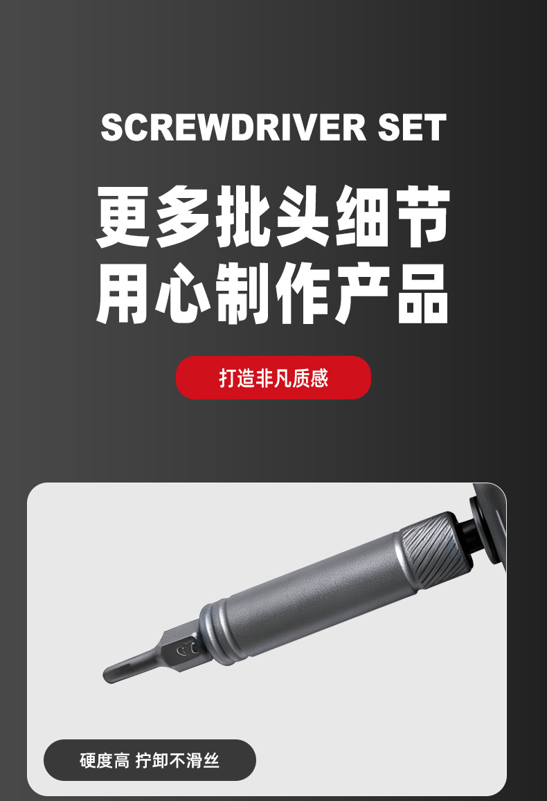 Screwdriver set, 41-piece, multifunctional