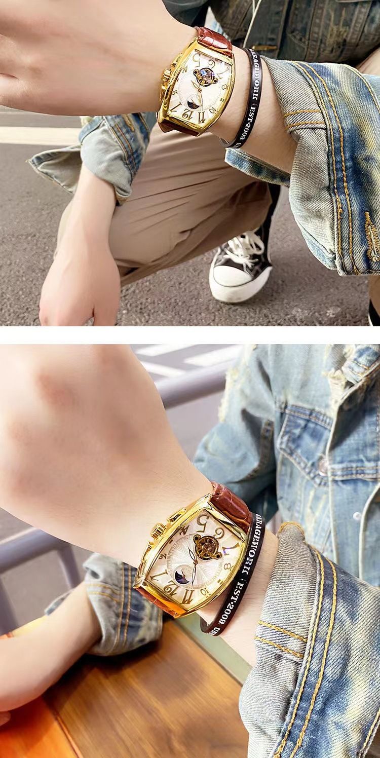 Men's Mechanical Watch Waterproof Barrel Type