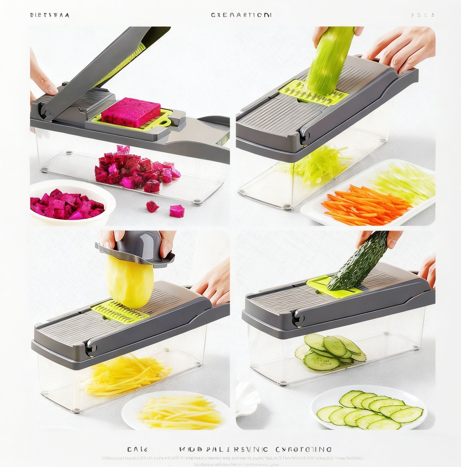 Multifunctional vegetable chopper, garlic onion potato