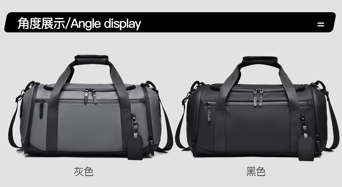 Travel bag with dry and wet shoe compartments, large capacity