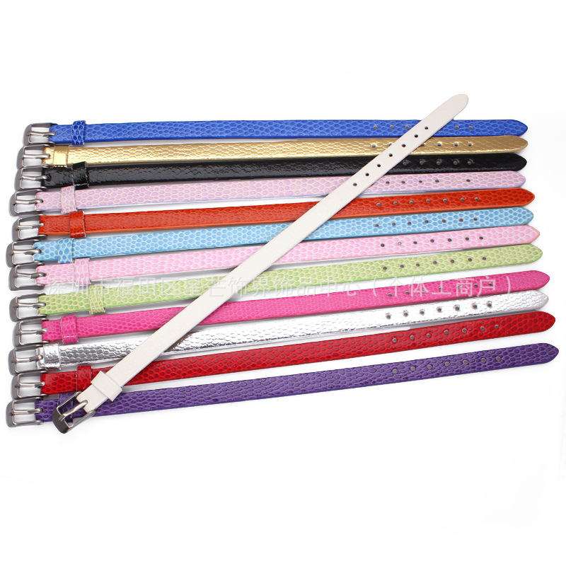 DIY 8mm PU leather wristband, slide charm compatible