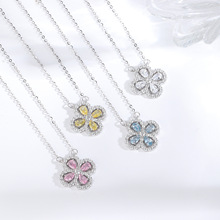 S925 Gümüş Moissanite Balık İpi Kolye, Basit