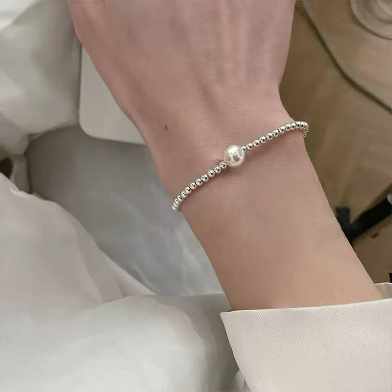 S925 sterling silver moonstone seven star bracelet elegant