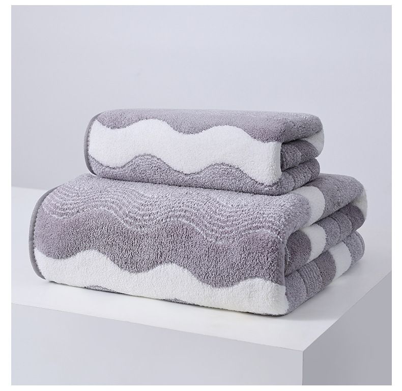 Coral fleece towel set, thick and quick-drying