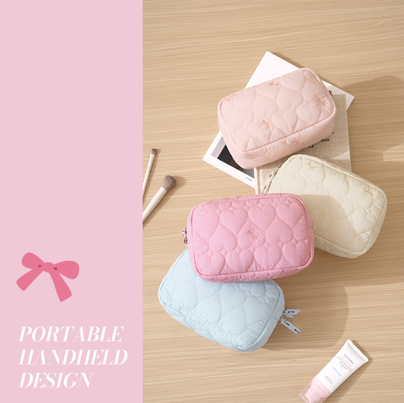 Portable makeup bag with butterfly bow design