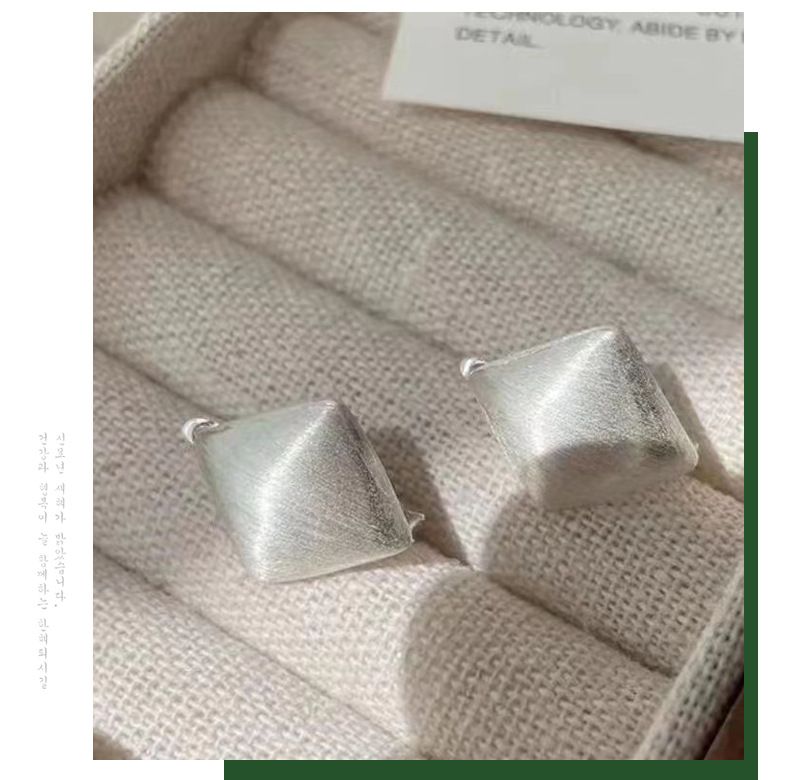 S925 silver diamond brushed earrings