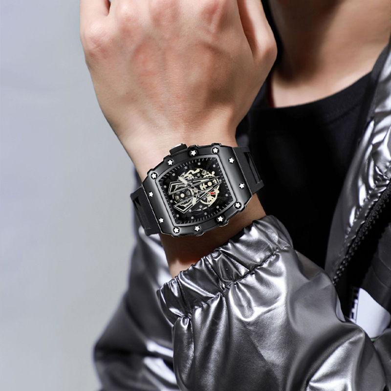 ZIDO Quarzuhr Herren, Sportmodell, Fassform, durchbrochenes Design