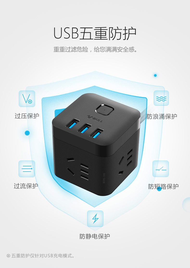 Bull USB Rubik Küp Çok Delikli Soket Toptan Küçük Rubik Küp Soket Akıllı Çok Fonksiyonlu Hızlı Şarj Rubik Küp Soket Kablosuz