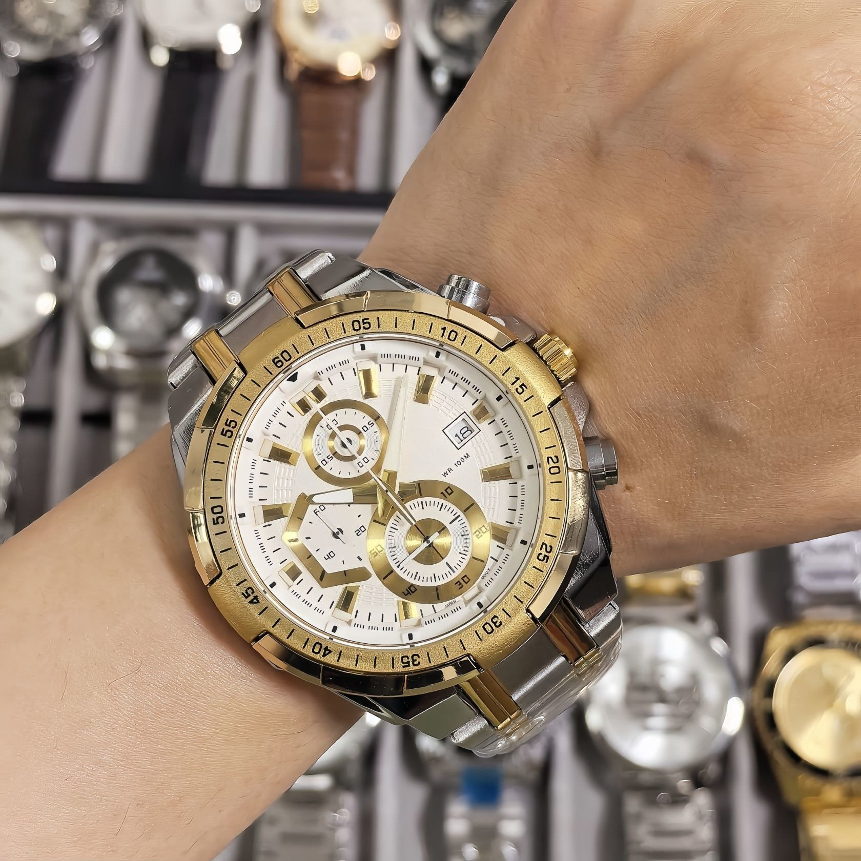 Business Men's Wristwatch Gold Waterproof Luxury Quartz